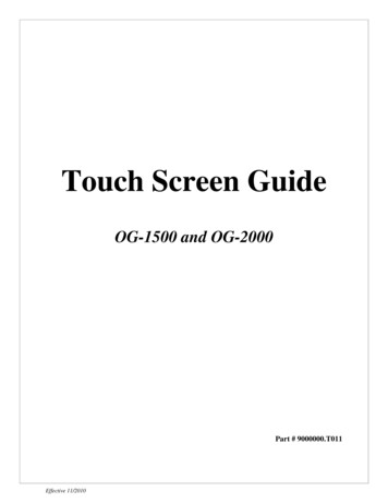 Touch Screen Guide - Oxygen Generating Systems