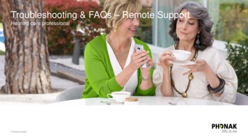 Troubleshooting & FAQs - Remote Support - PhonakPro