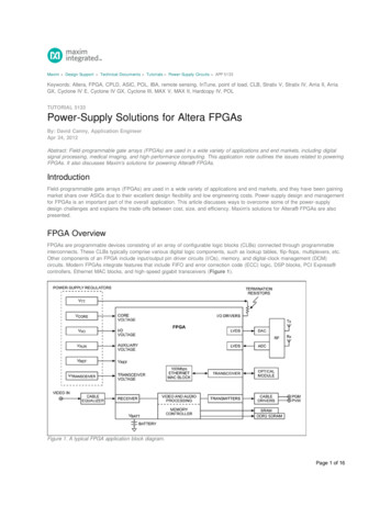 Power-Supply Solutions For Altera FPGAs - Tutorial - Maxim
