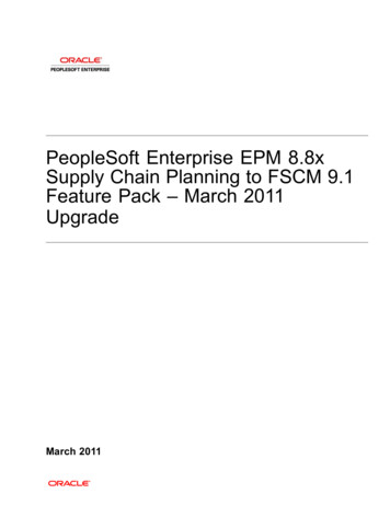 PeopleSoft Enterprise EPM 8.8x Supply Chain Planning To FSCM 9.1 .