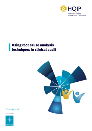 Using Root Cause Analysis Techniques In Clinical Audit