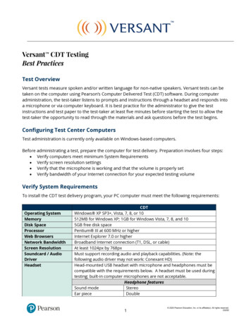 Versant CDT Testing - Pearson