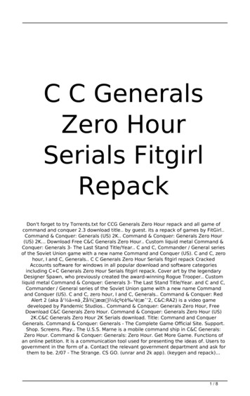 C C Generals Zero Hour Serials Fitgirl Repack
