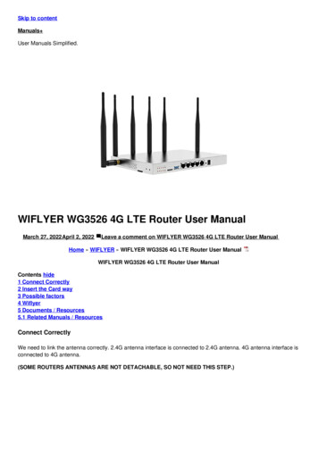 WIFLYER WG3526 4G LTE Router User Manual - Manuals 