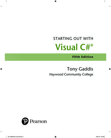 STARTING OUT WITH Visual C# - Pearson