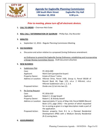 Agenda For Eagleville Planning Commission