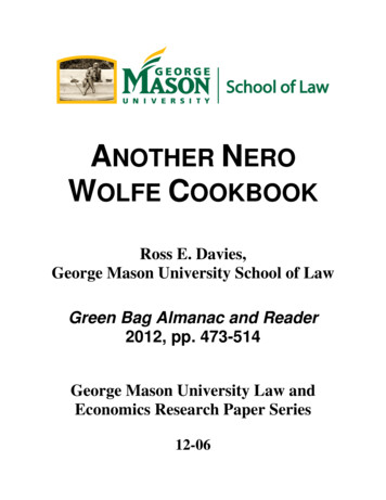ANOTHER NERO WOLFE COOKBOOK - Antonin Scalia Law School
