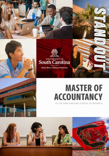 MASTER OF ACCOUNTANCY - University Of South Carolina