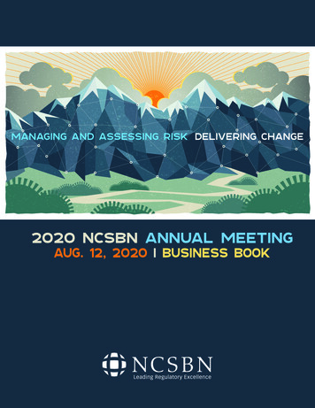 2020 NCSBN Annual Meeting Aug. 12, 2020 Business Book