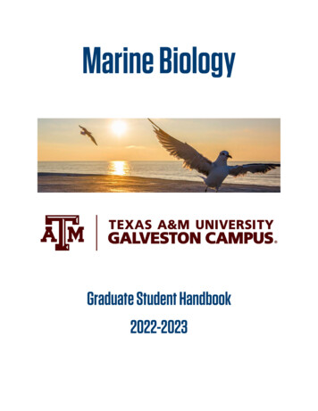Marine Biology - Texas A&M University At Galveston