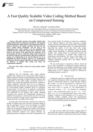 A Fast Quality Scalable Video Coding Method Based On Compressed Sensing
