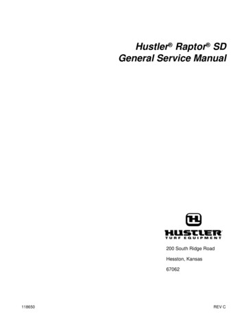 Hustler Raptor SD General Service Manual - JustAnswer