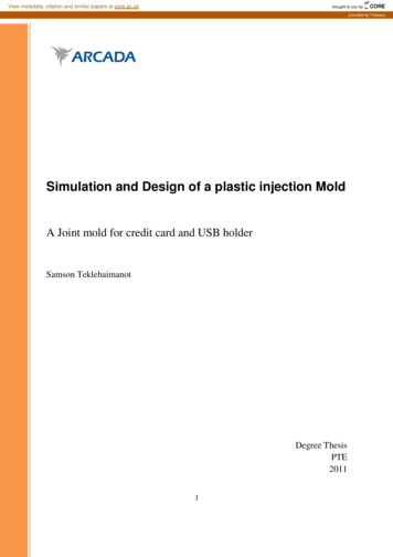 Simulation And Design Of A Plastic Injection Mold - CORE