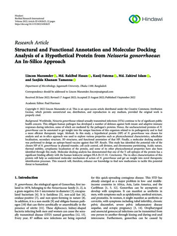 Structural And Functional Annotation And Molecular Docking Analysis Of .