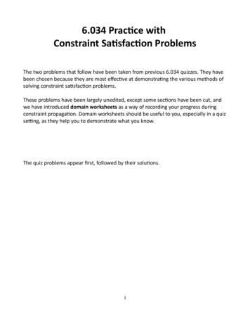 6.034 Practice With Constraint Satisfaction Problems