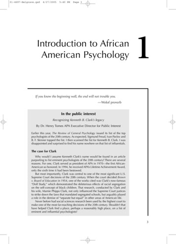 Introduction To African American Psychology - SAGE Publications Inc