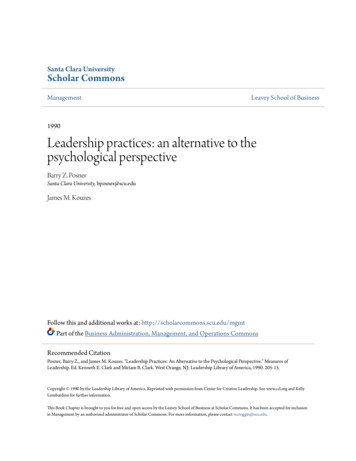 Leadership Practices: An Alternative To The Psychological . - CORE