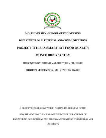 Project Title: A Smart Iot Food Quality Monitoring System