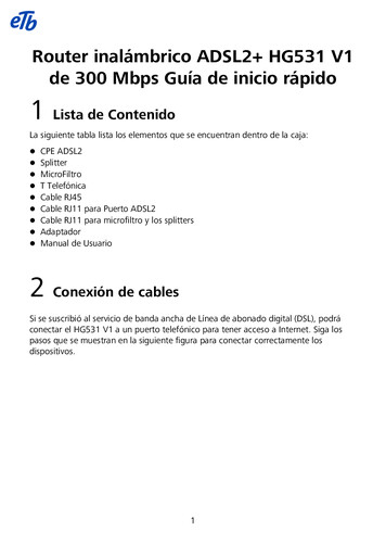 Router Inalámbrico ADSL2 HG531 V1 De 300 Mbps Guía De Inicio . - ETB