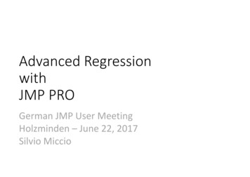Advanced Regression With JMP PRO Handout - JMP User Community