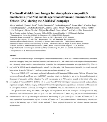 The Small Whiskbroom Imager For Atmospheric CompositioN MonitorinG .