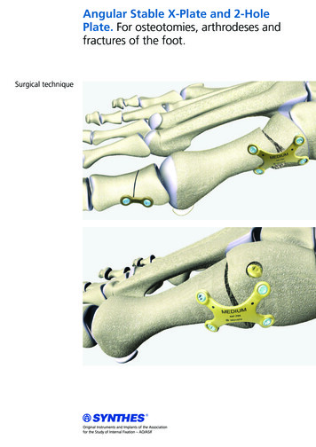 Angular Stable X-Plate And 2-Hole Plate. For Osteotomies, Arthrodeses .