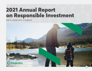 2021 Annual Report On Responsible Investment - Fonds Desjardins