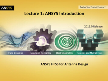 Lecture 1: ANSYS Introduction - Recinto Universitario De Mayagüez