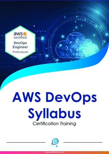 AWS DevOps Syllabus - Evision Technoserve