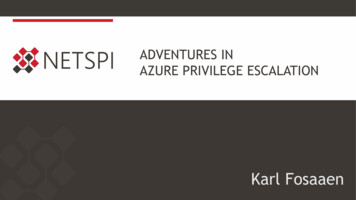 ADVENTURES IN AZURE PRIVILEGE ESCALATION - Microsoft