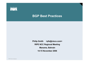 BGP Best Practices - RIPE Network Coordination Centre