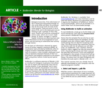 ARTICLE - BioBlender: Blender For Biologists