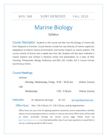 Marine Biology - Geneseo