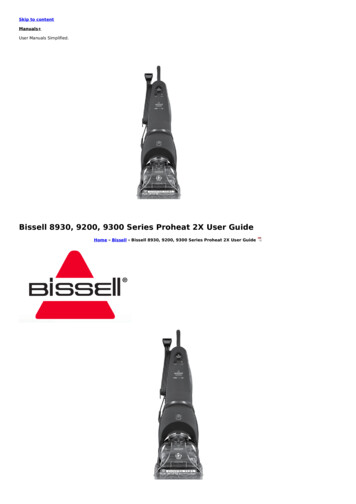 Bissell 8930, 9200, 9300 Series Proheat 2X User Guide - Manuals 