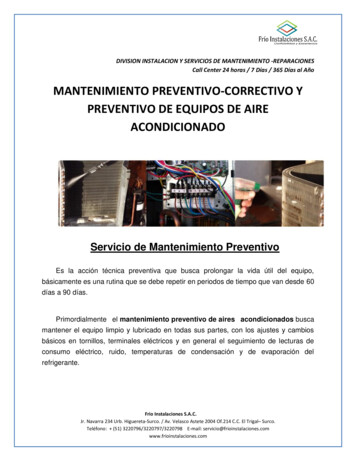 Mantenimiento Preventivo-correctivo Y Preventivo De Equipos De Aire .