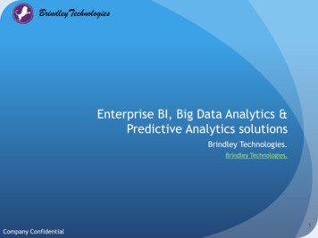 Enterprise BI, Big Data Analytics & Predictive Analytics Solutions