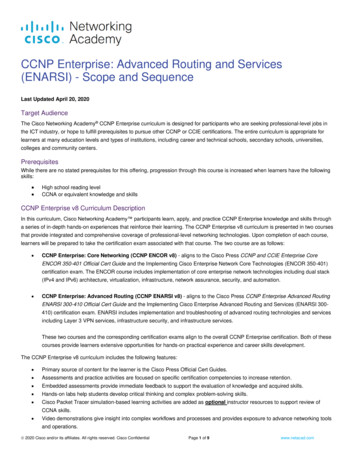 CCNP Enterprise: Advanced Routing And Services (ENARSI) - Scope And .