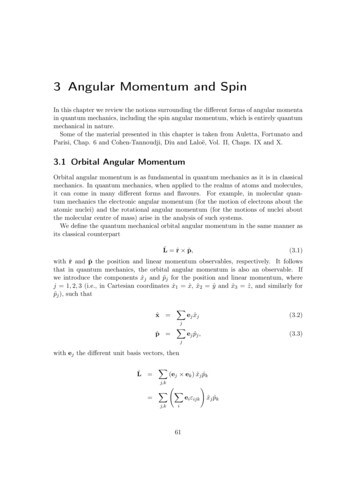 3 Angular Momentum And Spin - Western University