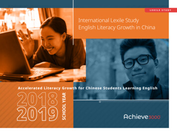 International Lexile Study English Literacy Growth In China - Achieve3000