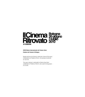 XXXIX Mostra Internazionale Del Cinema Libero Cineteca Del Comune Di .