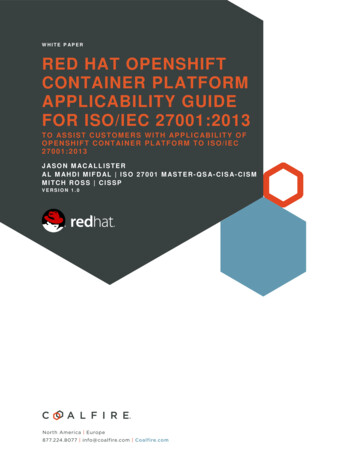 White P Aper Red Hat Openshift Container Platform Applicability Guide .