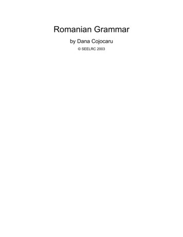 Romanian Grammar - University Of Oxford