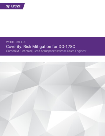 Coverity Risk Mitigation For DO-178C - Synopsys