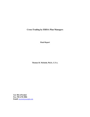 Cross-Trading By ERISA Plan Managers - DOL