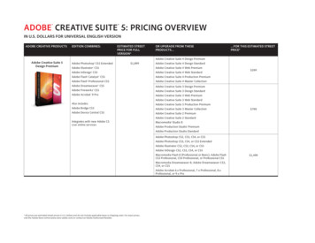 ADOBE CREATIVE PRODUCTS EDITION COMBINES: ESTIMATED STREET . - TechByter