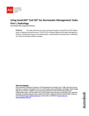 AutoCAD Civil 3D For Stormwater Management Tasks: I, - Civil4d 