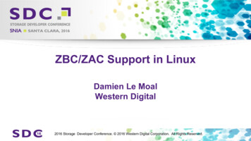 ZBC/ZAC Support In Linux - Storage Networking Industry Association