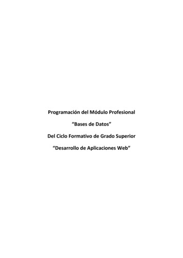 Programación Del Módulo Profesional Bases De Datos Del Ciclo Formativo .