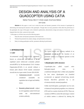 Design And Analysis Of A Quadcopter Using Catia - Ijser
