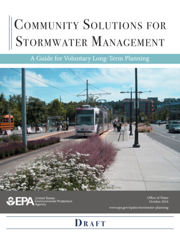 Community Solutions For Stormwater Management, Draft - US EPA